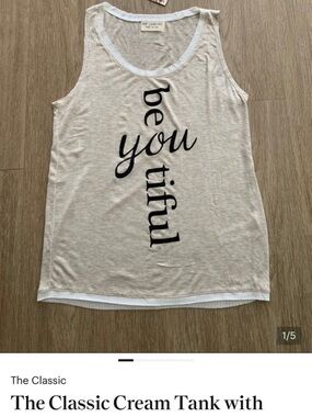 The Classic Cream Tank with Black Script